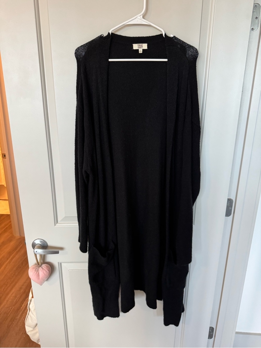 True Craft Black Open-Front Women's Cardigan Sweater